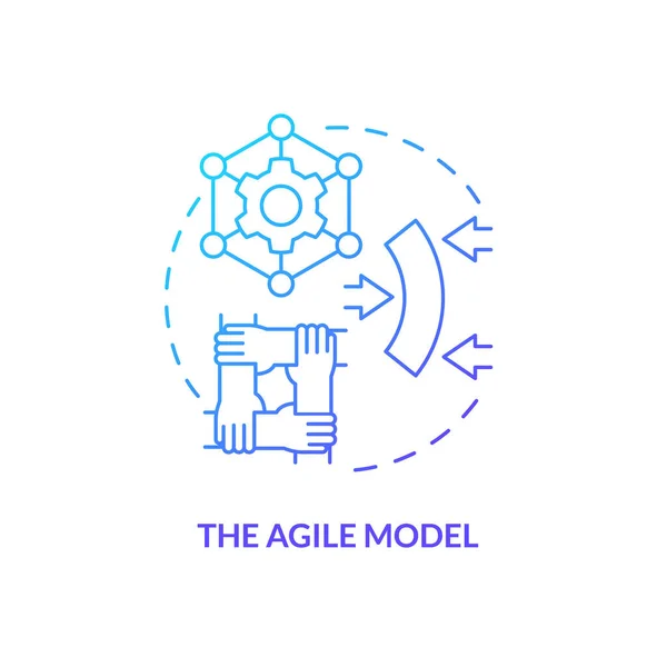 Agile Model Blue Gradient Concept Icon Technology Networking Flexibility Supply — Archivo Imágenes Vectoriales