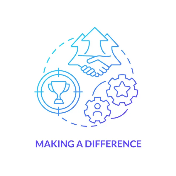 Making Difference Blue Gradient Concept Icon Organizational Culture Abstract Idea — 스톡 벡터