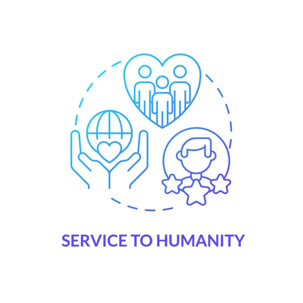 Service Humanity Blue Gradient Concept Icon Organizational Culture Attribute Abstract — 스톡 벡터