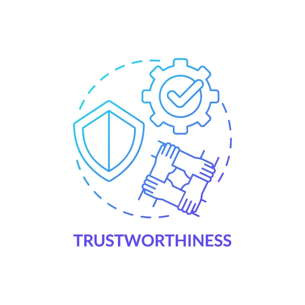 Trustworthiness Blue Gradient Concept Icon Type Business Ethics Abstract Idea — 스톡 벡터