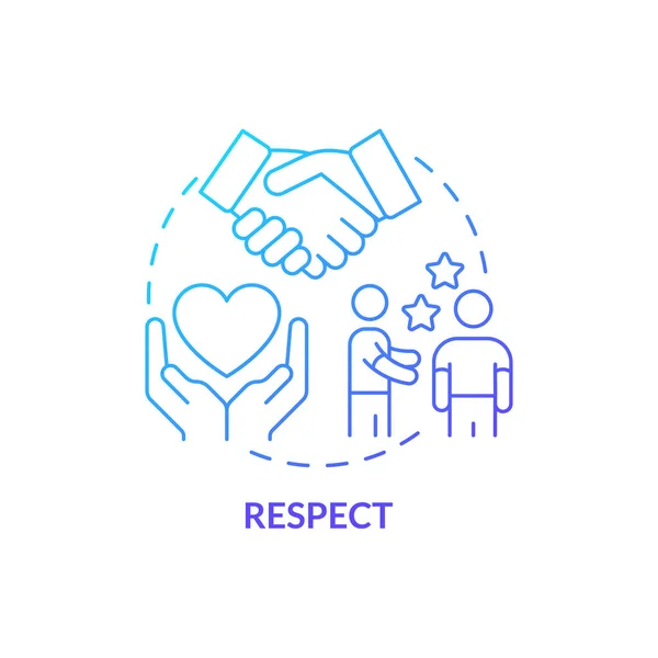 Respect Blue Gradient Concept Icon Business Ethics Component Abstract Idea — 스톡 벡터