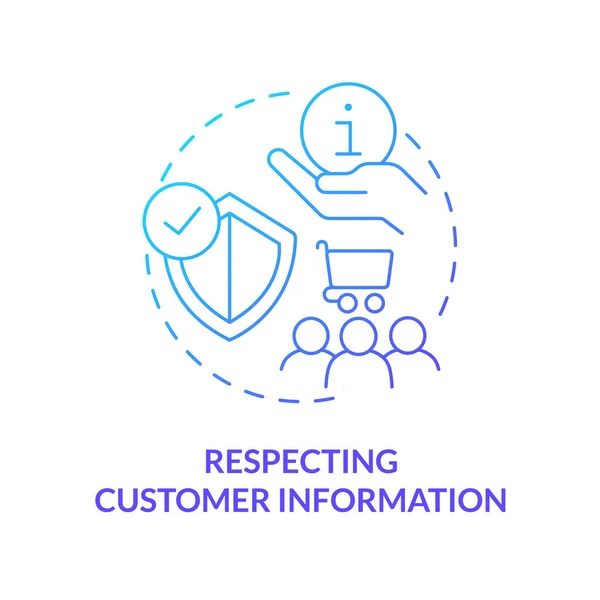 Respecting Customer Information Blue Gradient Concept Icon Ethical Behavior Customer — Vector de stock