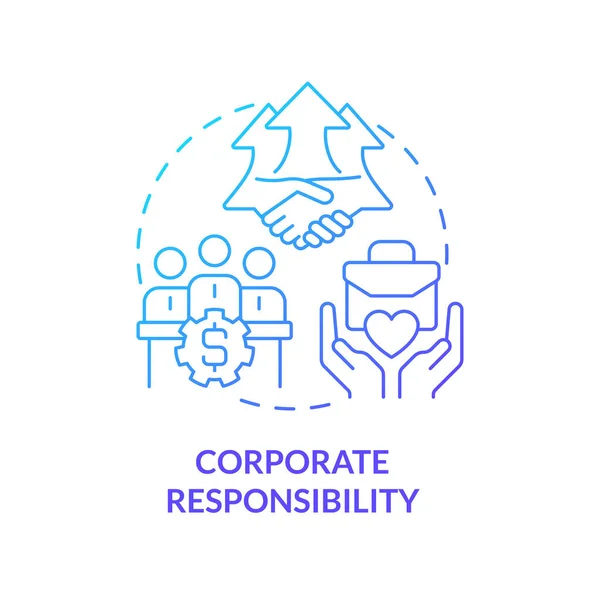 Corporate Responsibility Blue Gradient Concept Icon Type Csr Abstract Idea — Stock Vector