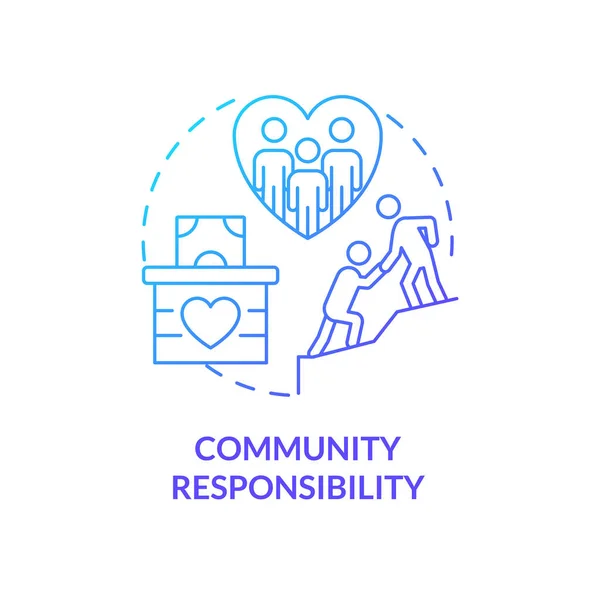 Community Responsibility Blue Gradient Concept Icon Type Csr Abstract Idea — Stock Vector