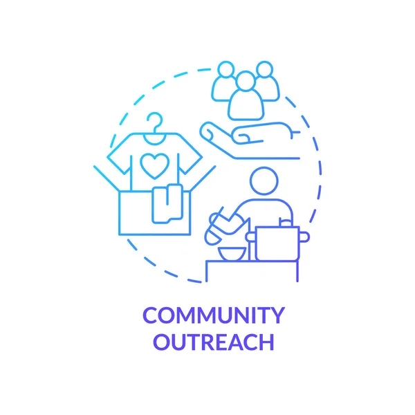 Community Outreach Blue Gradient Concept Icon Ethical Behavior Business Abstract — Vettoriale Stock