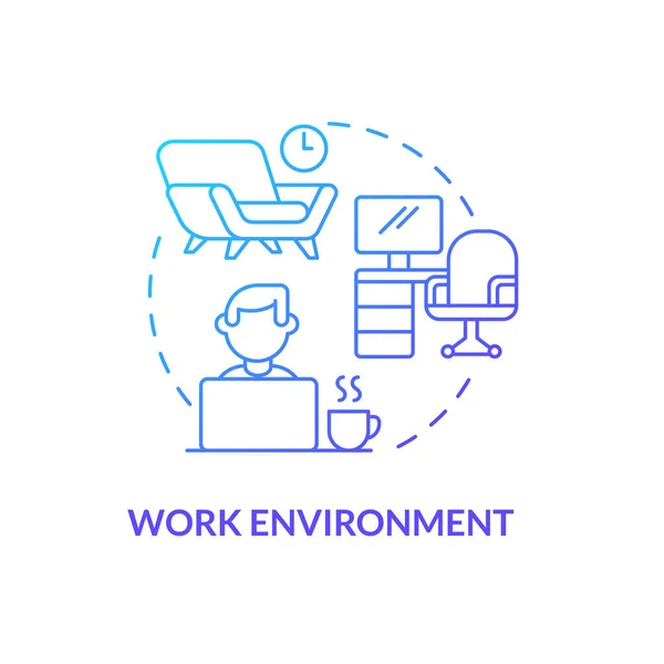 Work Environment Blue Gradient Concept Icon Organizational Culture Abstract Idea — Vector de stock