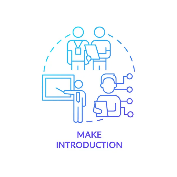 Make Introduction Blue Gradient Concept Icon Mentor Support Developing Onboarding — Vector de stock