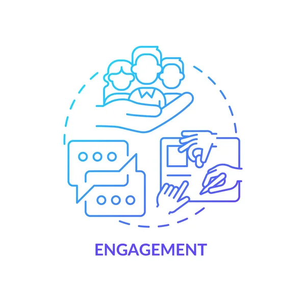 Engagement Blue Gradient Concept Icon Build Connection Motivation Developing Onboarding — Image vectorielle