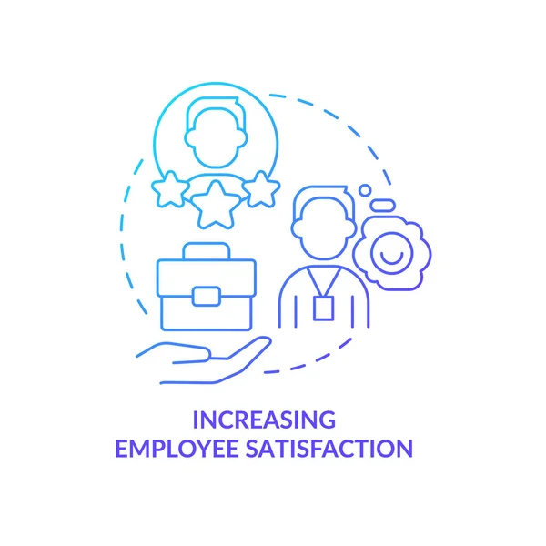 Increasing Employee Satisfaction Blue Gradient Concept Icon Positive Experience Onboarding — Stock Vector