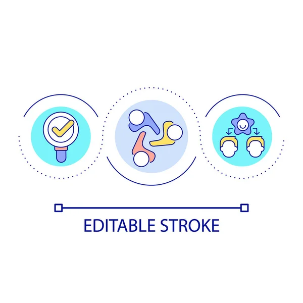 Control Employees Satisfaction Loop Concept Icon Communication Team Teambuilding Management — Vector de stock