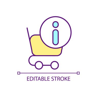 Müşteriler için RGB renk simgesi bilgileri. Müşteri desteği ve hizmet. Pazarlama ve alışveriş. İzole vektör çizimi. Basit bir çizgi çizimi. Düzenlenebilir felç. Kullanılan Arial yazı tipi