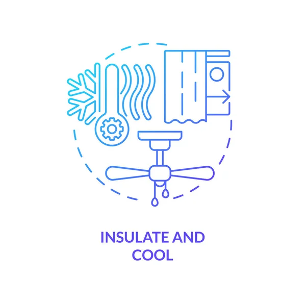 Insulate Cool Blue Gradient Concept Icon Temperature House Energy Efficiency — Stockvector