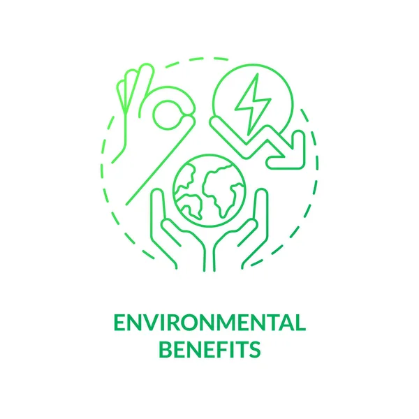 Environmental Benefits Green Gradient Concept Icon Reduce Air Emissions Energy — 图库矢量图片