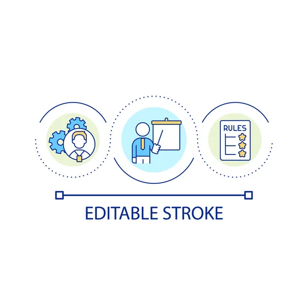 Workflow Organization Loop Concept Icon Corporate Rules Employees Business Process — Vettoriale Stock