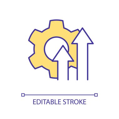 Technology development RGB color icon. Industrial growth. Business success and achievement. Isolated vector illustration. Simple filled line drawing. Editable stroke. Arial font used