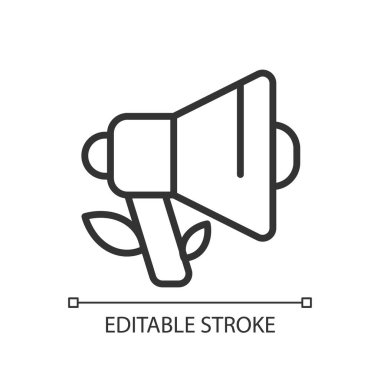 Organic marketing pixel perfect linear icon. Unpaid advertising. Generating traffic in natural way. Thin line illustration. Contour symbol. Vector outline drawing. Editable stroke. Arial font used