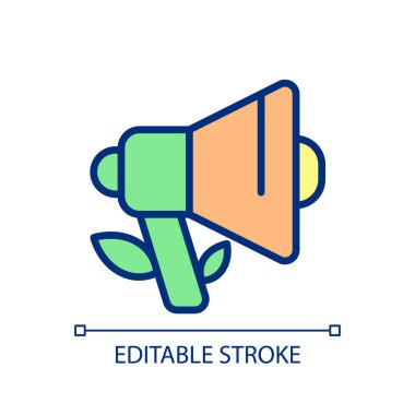 Organic marketing pixel perfect RGB color icon. Unpaid advertising. Generating traffic in natural way. Isolated vector illustration. Simple filled line drawing. Editable stroke. Arial font used