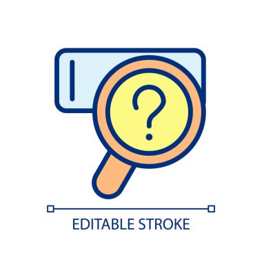 Search platform pixel perfect RGB color icon. Showing results. Web queries and algorithms. Software system. Isolated vector illustration. Simple filled line drawing. Editable stroke. Arial font used