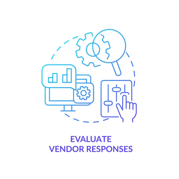 Evaluate Vendor Responses Blue Gradient Concept Icon Select Best Cms — Stockvektor