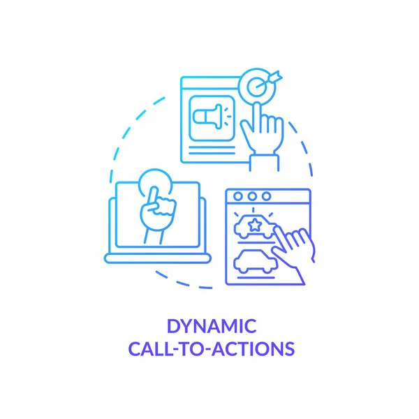 Dynamic Call Actions Blue Gradient Concept Icon Example Dynamic Content — Stockový vektor