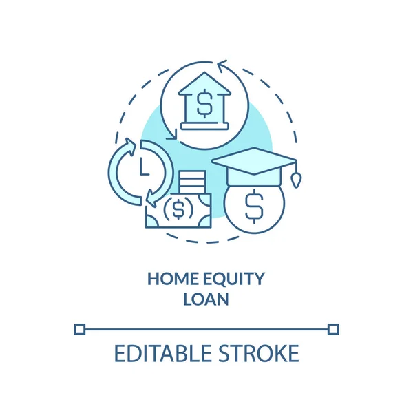 Home Equity Loan Turquoise Concept Icon Financial Tip Way Education — Διανυσματικό Αρχείο