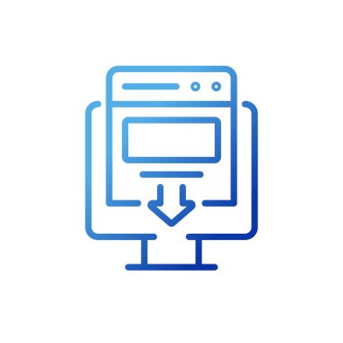 Landing page pixel perfect gradient linear vector icon. Advertising campaign. Digital marketing. Improving SEO. Thin line color symbol. Modern style pictogram. Vector isolated outline drawing