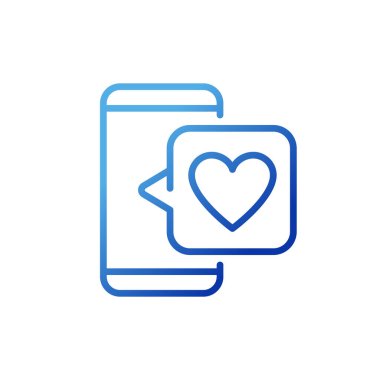 Feedback on social media pixel perfect gradient linear vector icon. Positive reaction to product. Responding to post. Thin line color symbol. Modern style pictogram. Vector isolated outline drawing