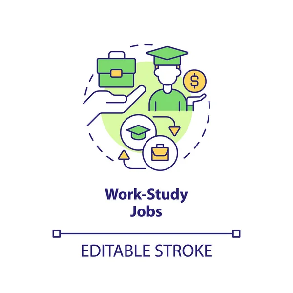 Work Study Jobs Concept Icon Way Pay College Financial Aid — Stockový vektor