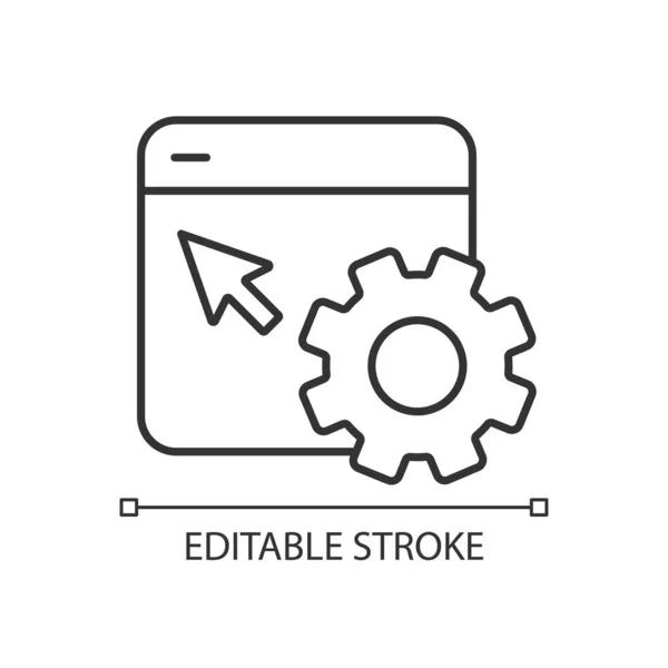 Website Settings Configuration Linear Icon Page Content Modification Kind Website — Stock Vector