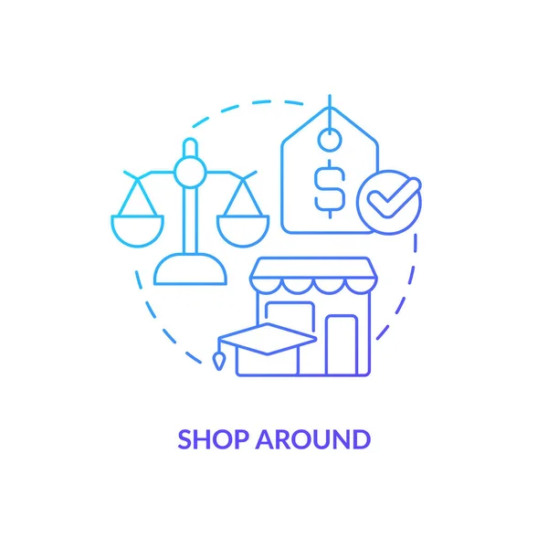 Shop Blue Gradient Concept Icon Choose Financing Education Saving College — Wektor stockowy