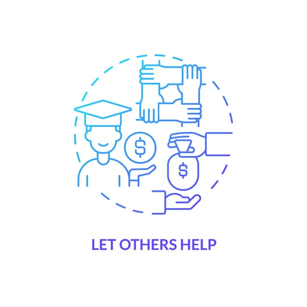 Let Others Help Blue Gradient Concept Icon Financial Aid Education — Image vectorielle