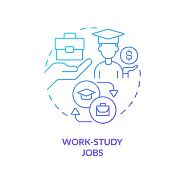 Work Study Jobs Blue Gradient Concept Icon Way Pay College — Stock Vector