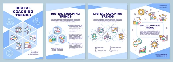 Digital Coaching Trends Blue Brochure Template Mentorship Leaflet Design Linear — Image vectorielle