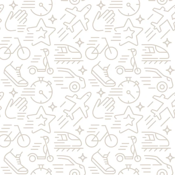 Transportation Abstract Seamless Pattern Editable Vector Shapes White Background Trendy — 스톡 벡터