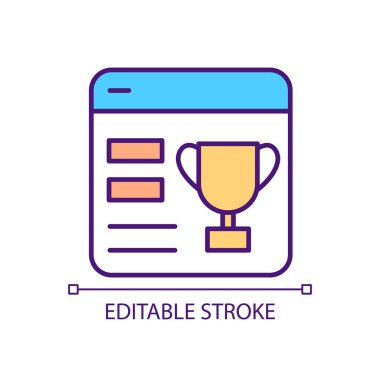 Athletics records in digital form RGB color icon. Sports scores and games. Kind of website. Statistics. Isolated vector illustration. Simple filled line drawing. Editable stroke. Arial font used