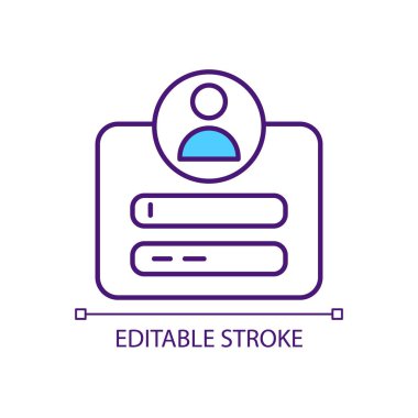 Login page for website RGB color icon. Providing access to site. Management. Enter login and password. Isolated vector illustration. Simple filled line drawing. Editable stroke. Arial font used