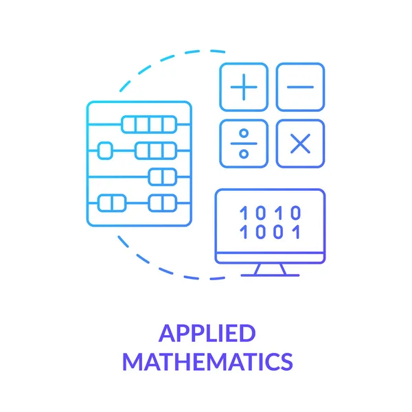 Applied Mathematics Blue Gradient Concept Icon Computer Science Machine Learning — Vector de stock