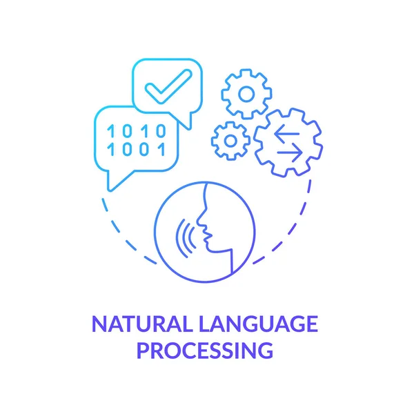 Natural Language Processing Blue Gradient Concept Icon Artificial Intelligence Machine — Wektor stockowy