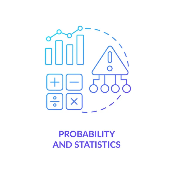 Probability Statistics Blue Gradient Concept Icon Analysis Prediction Data Analyst — Archivo Imágenes Vectoriales