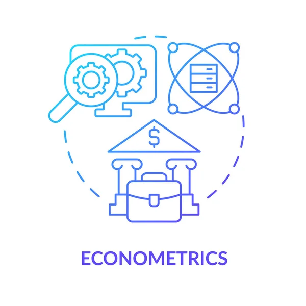 Econometrics Blue Gradient Concept Icon Financial Predictions Banking Field Data — 图库矢量图片