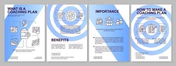 Workplace Training Plan Blue Gradient Brochure Template Coaching Employees Leaflet —  Vetores de Stock