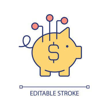 Mutual financial fund RGB color icon. Collect money from different sources. Savings fund. Isolated vector illustration. Simple filled line drawing. Editable stroke. Arial font used