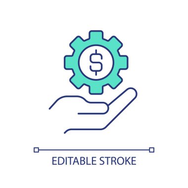 Banking technology RGB color icon. Control savings account online. Easy money management. Isolated vector illustration. Simple filled line drawing. Editable stroke. Arial font used