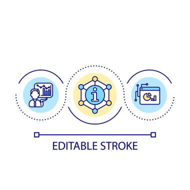 Data collection and analysis loop concept icon. Data scientist. Information management abstract idea thin line illustration. Isolated outline drawing. Editable stroke. Arial font used