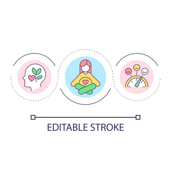 Mental Wellbeing Loop Concept Icon Manage Stress Abstract Idea Thin — Vetor de Stock