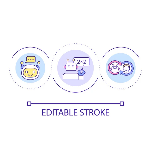 Artificial Intelligence Replacing Humans Loop Concept Icon Using Education Abstract — Wektor stockowy