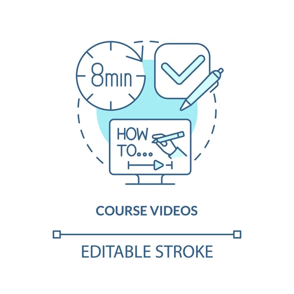 Course Videos Turquoise Concept Icon Recorded Lecture Online Tutorials Type — Vector de stock