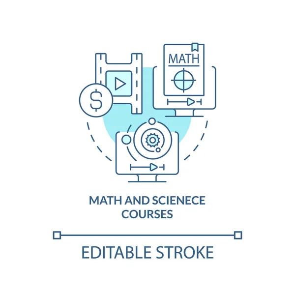 Math Science Courses Turquoise Concept Icon Online Courses Idea Abstract — Vector de stock