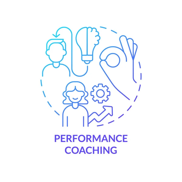 Performance Coaching Blue Gradient Concept Icon Executive Training Service Abstract — Vector de stock