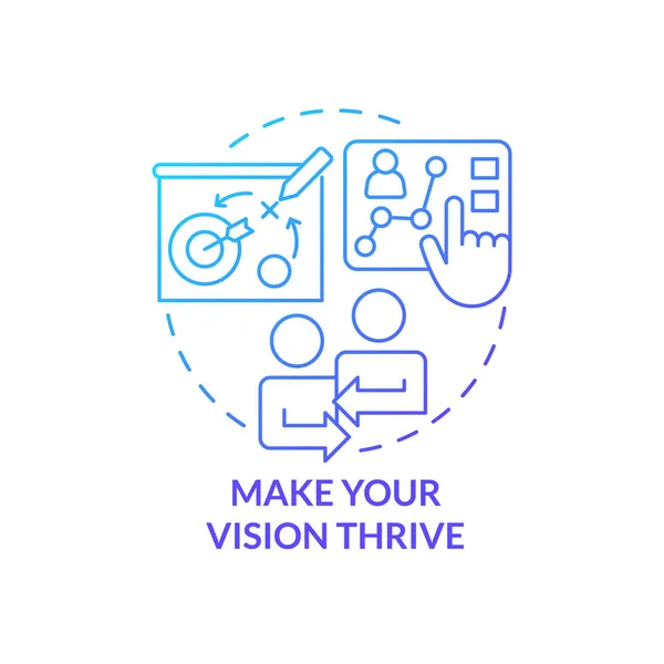 Make Vision Thrive Blue Gradient Concept Icon Corporate Training Service — Vector de stock